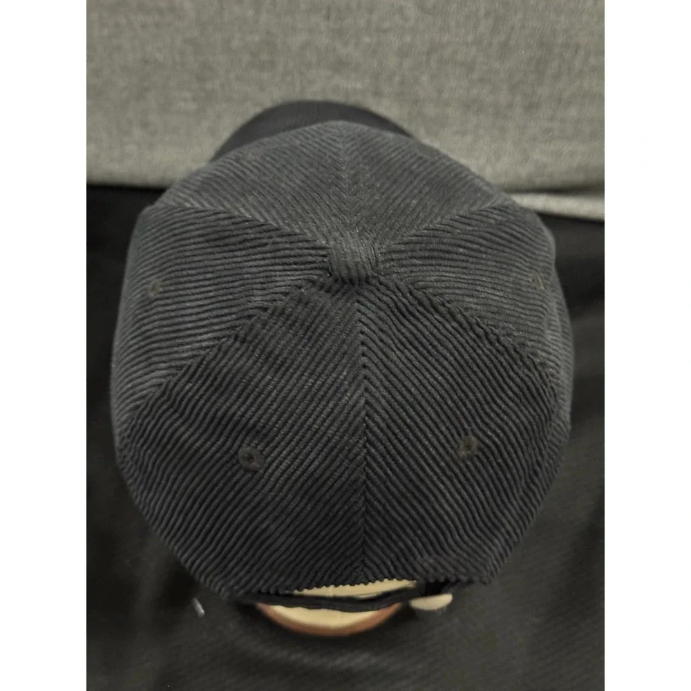 Wrangler Corduroy Cap Men's One Size Black Embroidered Logo Adjustable Strap Hat